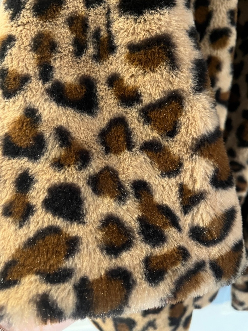 Love Tree Leopard Print Teddy Jacket in Brown and Black - Picture 3 of 5